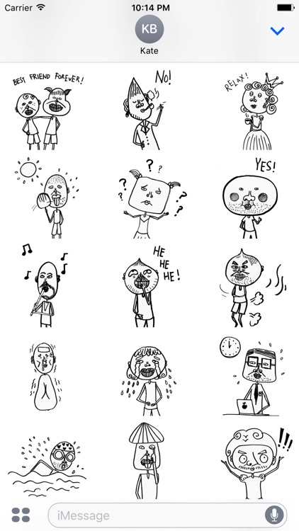 Hand Drawn Weird Human Sticker Pack for iMessage