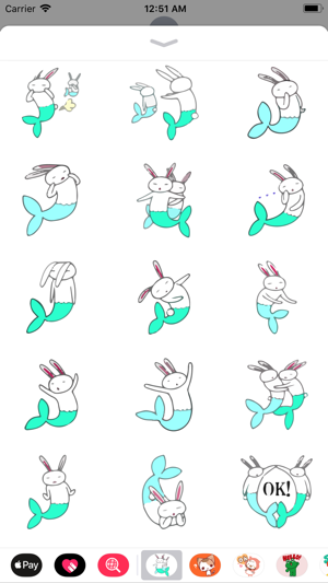 Bunny Mermaid Cute Sticker Emo(圖3)-速報App