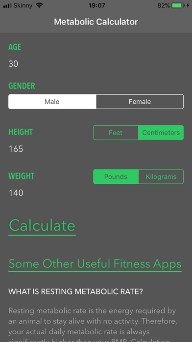 Metabolic Rate Calculator screenshot 3