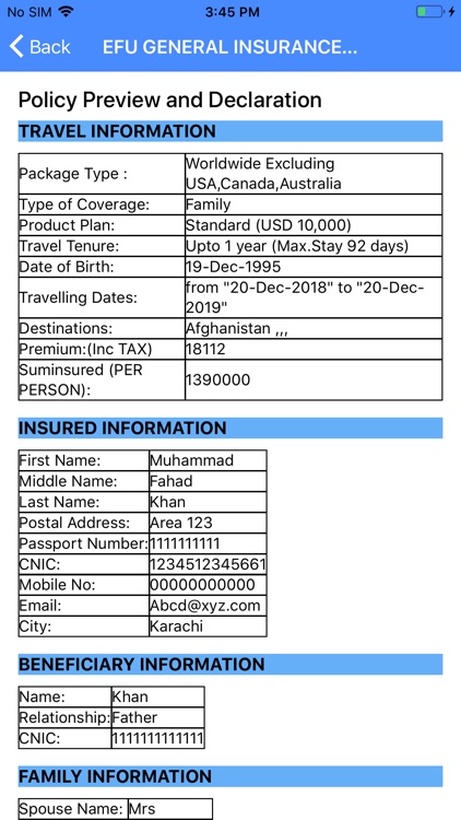 EFU TRAVEL INSURANCE screenshot-4
