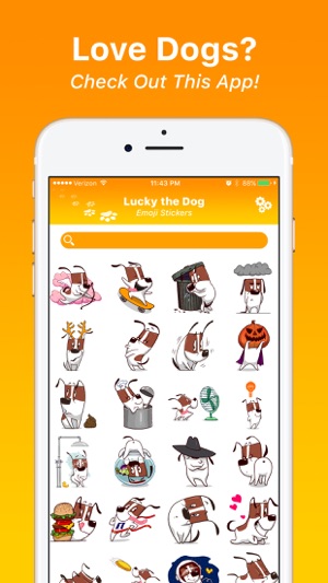 Lucky the Dog - Emoji Stickers