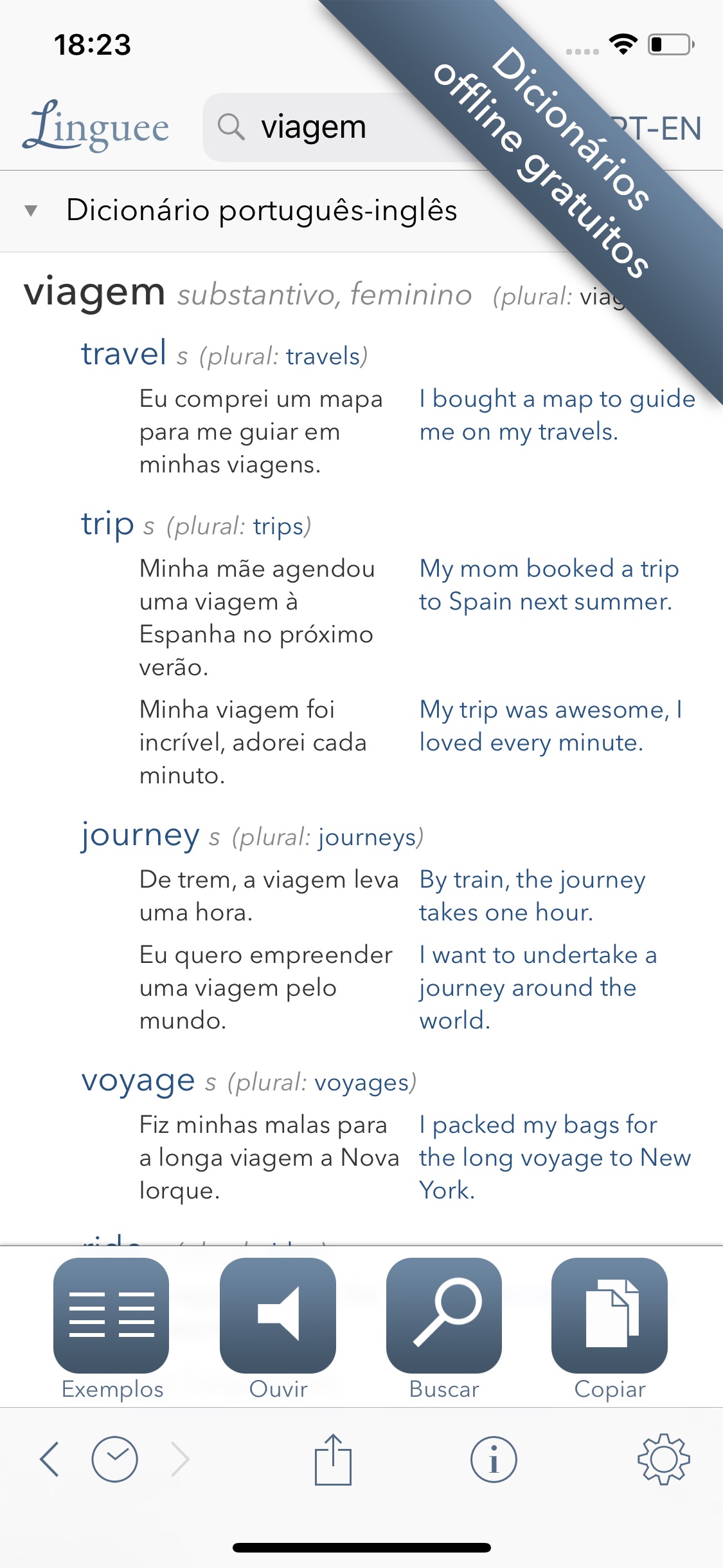 Screenshot do app Dicionário Linguee