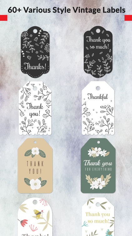 Thank You Labels Set in Minimal & Vintage Style