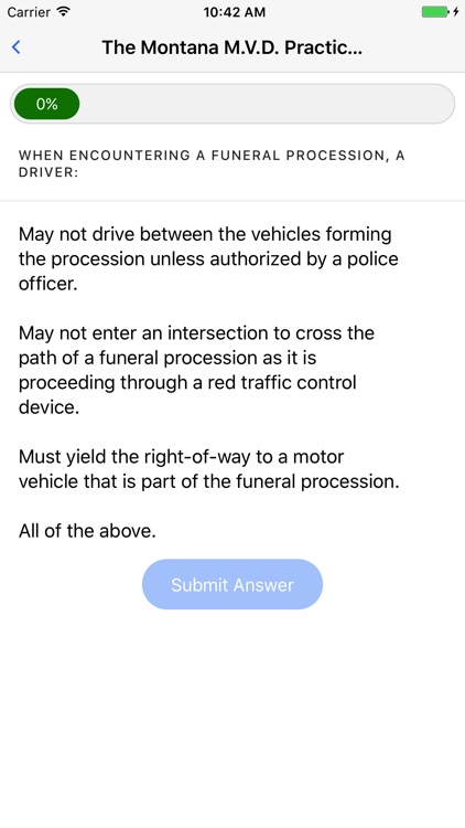 Montana MVD Practice Driver Test