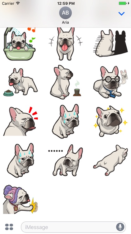 Cute French Bulldog Stickers