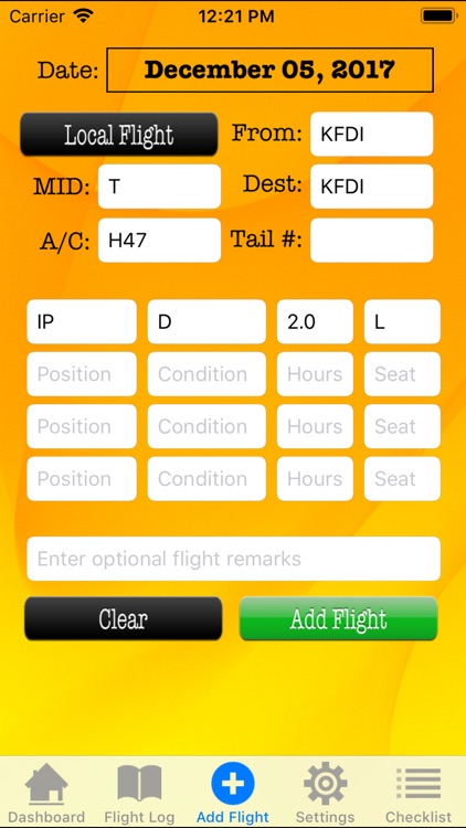 Army Flight Log