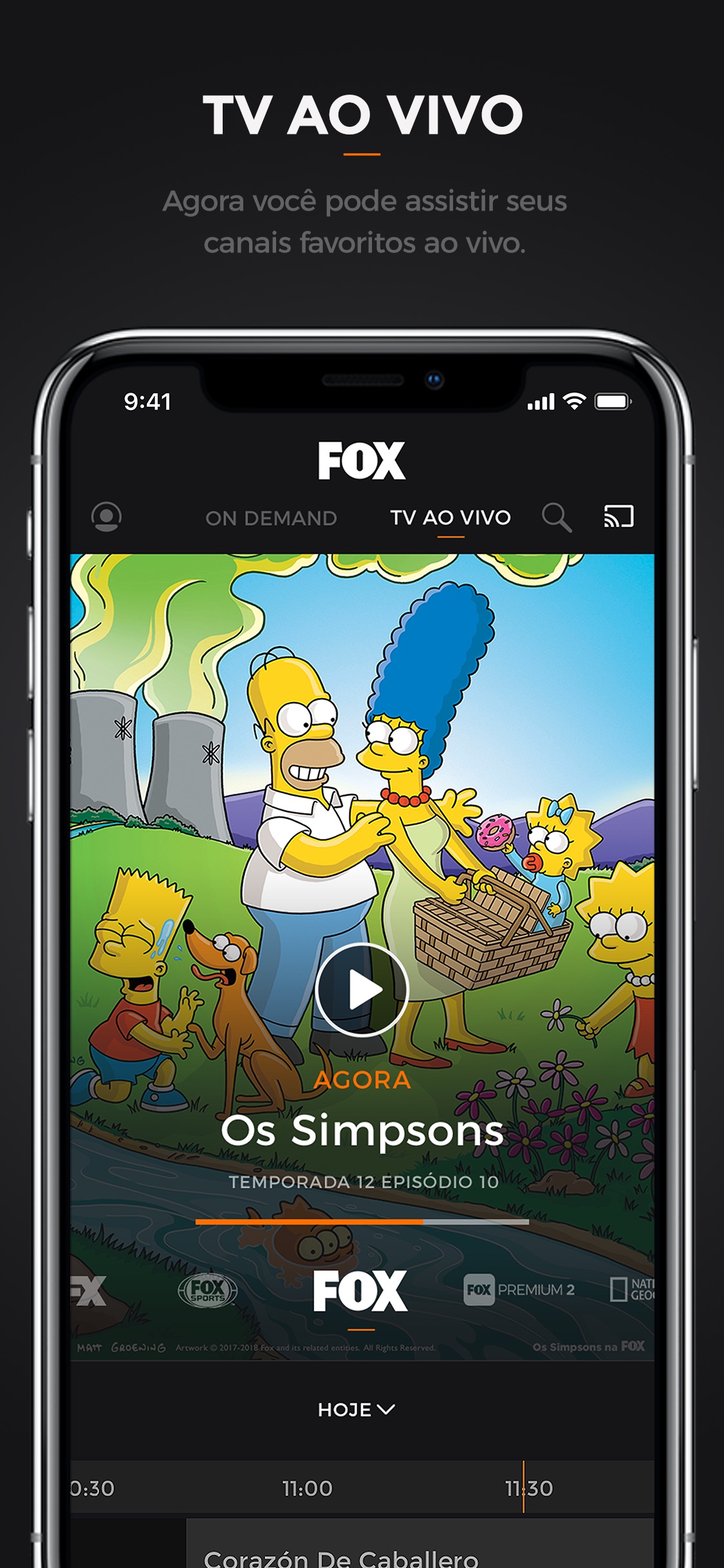 Screenshot do app FOX Brasil