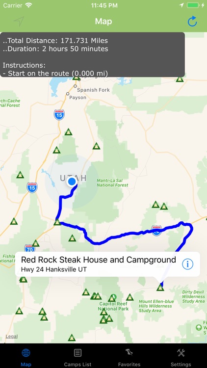 Utah – Camping & RV spots