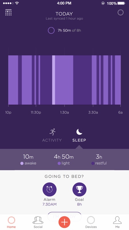 misfit vapor sleep tracking