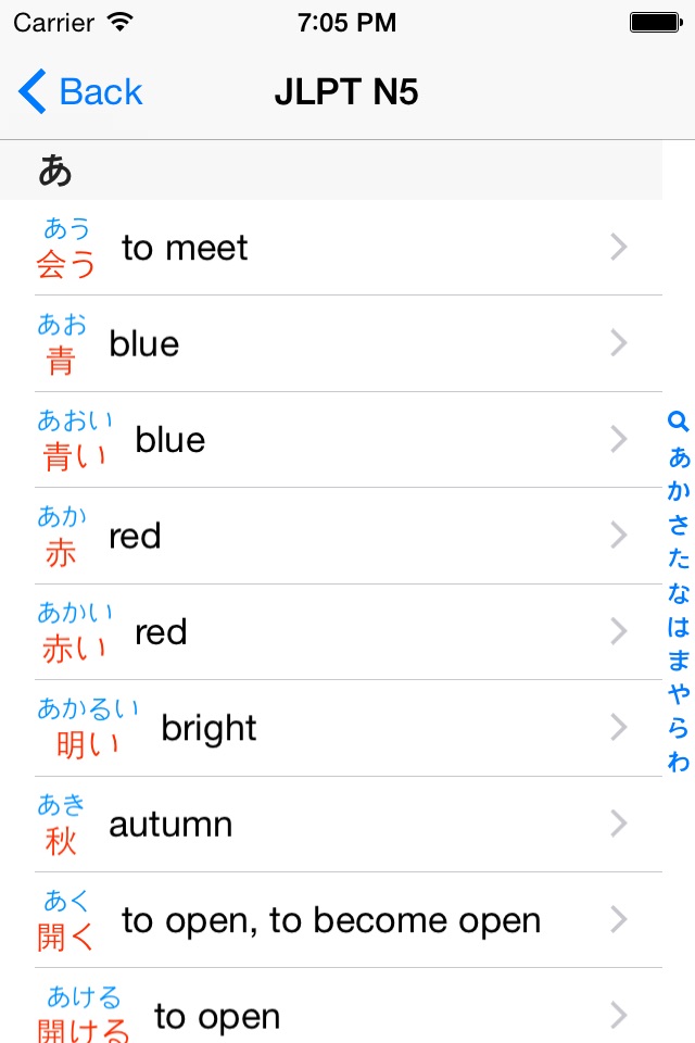 JLPT Vocabulary-日本語能力試験出題基準語彙表 screenshot 2