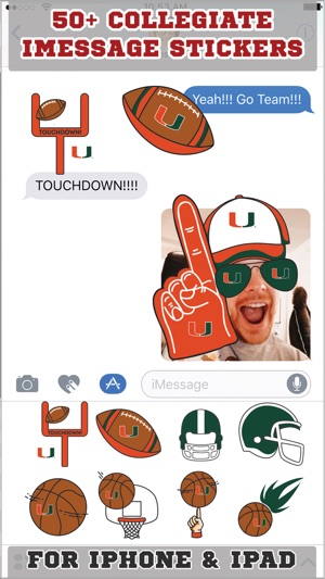 Miami Hurricanes Stickers PLUS for iMessage(圖1)-速報App