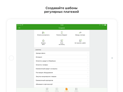 Скриншот из Сбербанк Бизнес Онлайн (iPad)