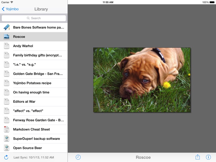 Yojimbo for iPad