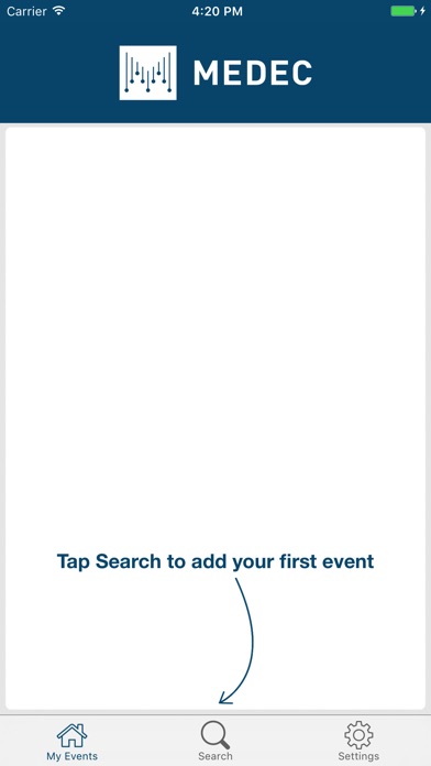 MEDEC Events screenshot 2