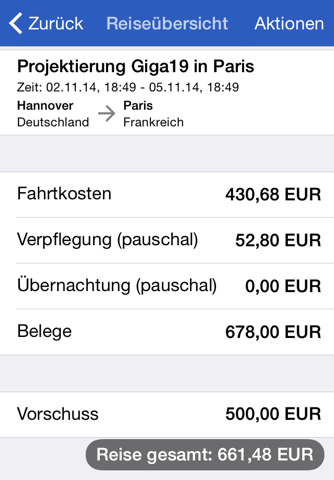 Reisekosten Lite screenshot 2
