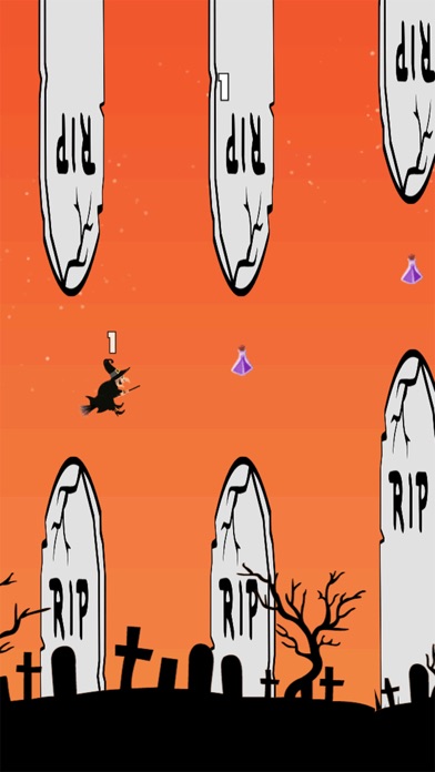 Halloween Flappy Witch Game screenshot 3