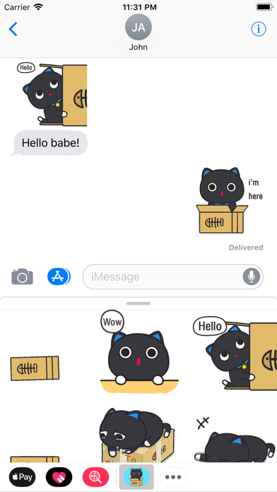 Black Catty Animated Stickers screenshot 3