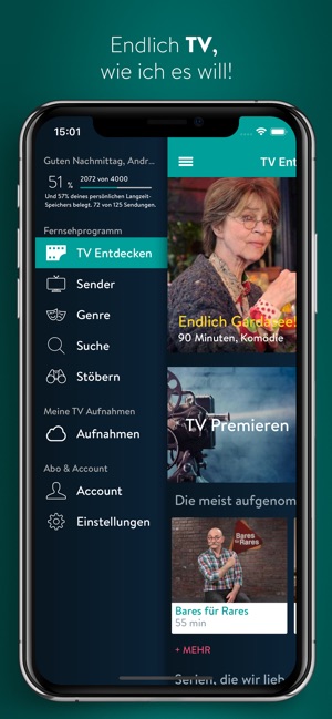 YouTV Fernsehen, Mediathek, TV