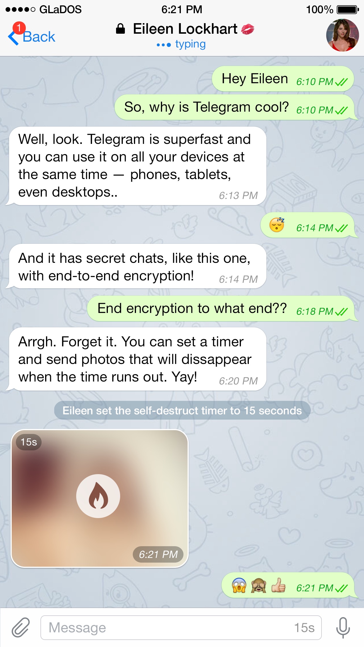 Screenshot do app Telegram Messenger