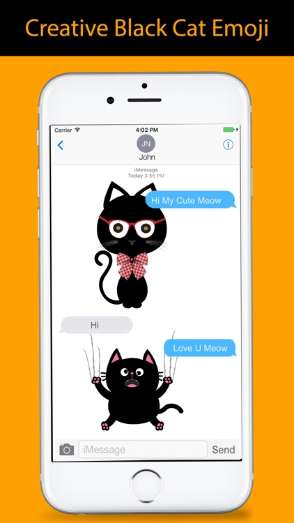 Black Cat Sticker for iMessage screenshot-3