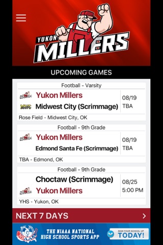 Yukon Millers Athletics screenshot 2