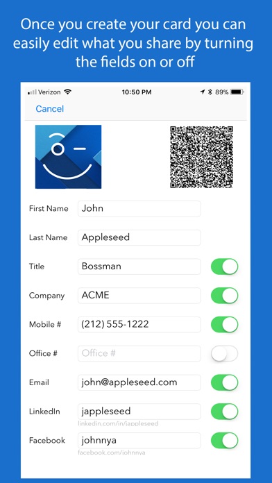 DEETS: QR Code Contact Card screenshot 2
