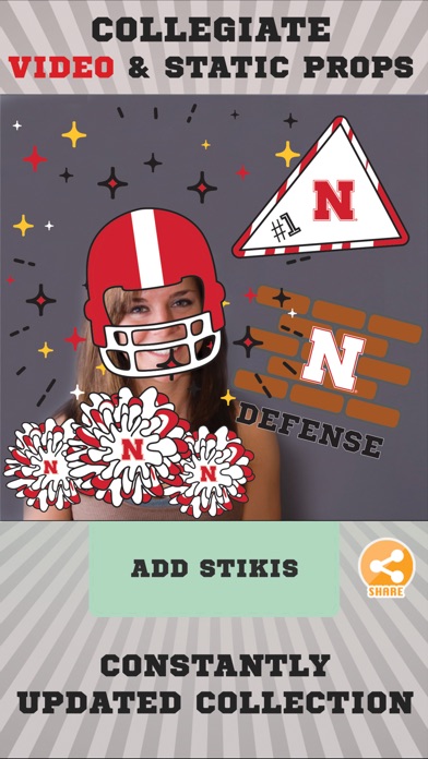 Nebraska Cornhuskers Animated Selfie Stickers screenshot 2