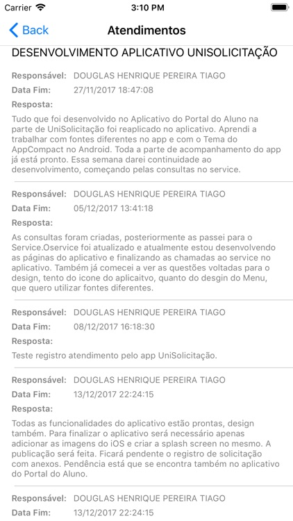 Solicitações  - UNIPAM