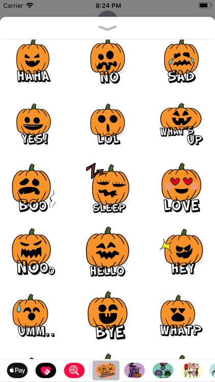 Pumpkin Halloween Stickers Set