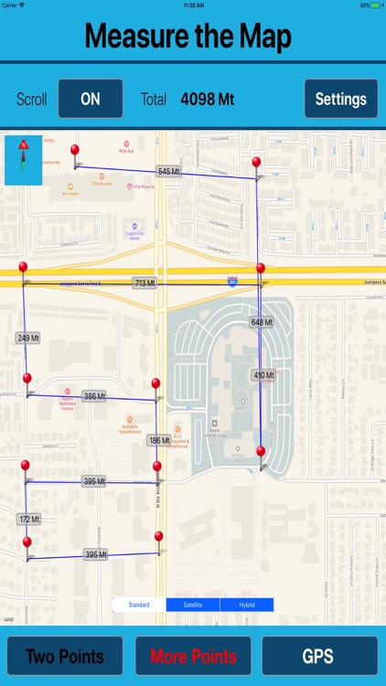 Area & Length Measuring on Map