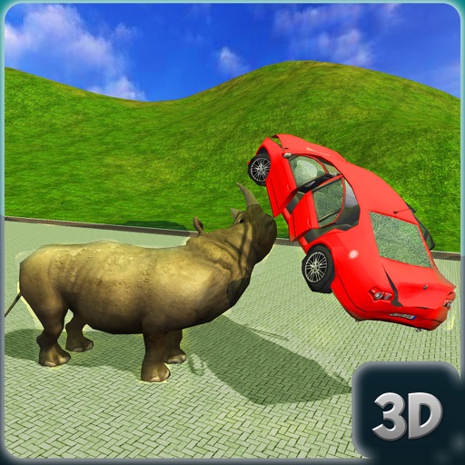 Angry Rhino City Attack Icon