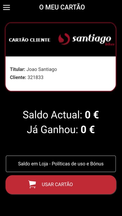 Cartão Cliente Santiago Bikes screenshot 3