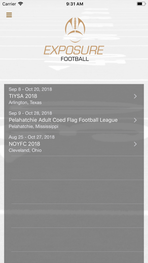 Exposure Football Events