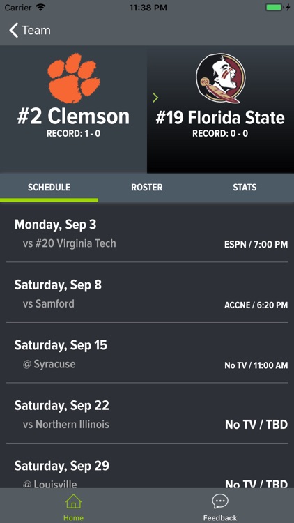 Clemson Football Schedules screenshot-4