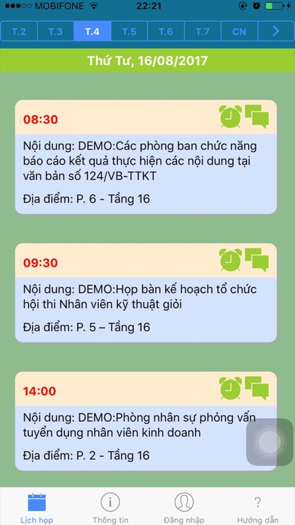 Lịch họp VNPT