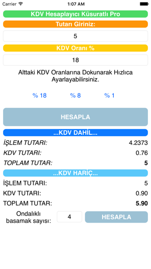 KDV Hesaplayıcı Küsuratlı Pro