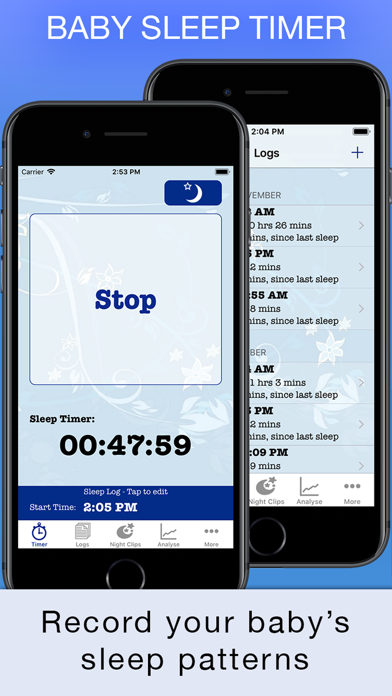 Baby Sleep Timer - Record & analyse your baby's sleep schedule & routine Screenshot 1