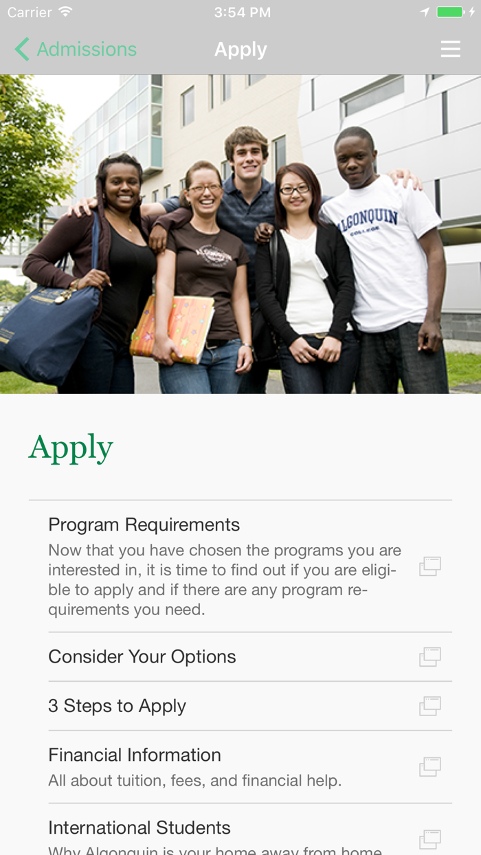 Algonquin College - Admissions