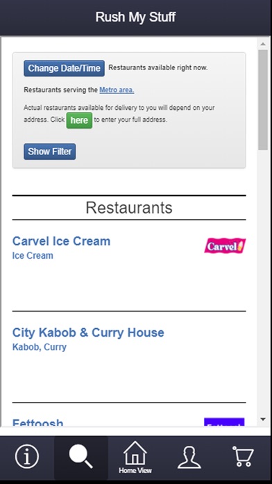 Rush My Stuff Meal Delivery screenshot 2