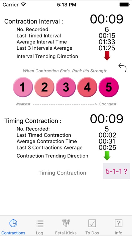 Contraction Timer and Fetal Kick Counter