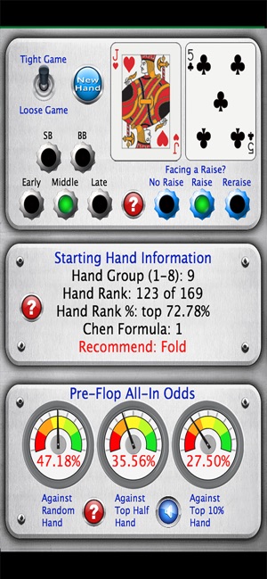 Starting Hand Dashboard