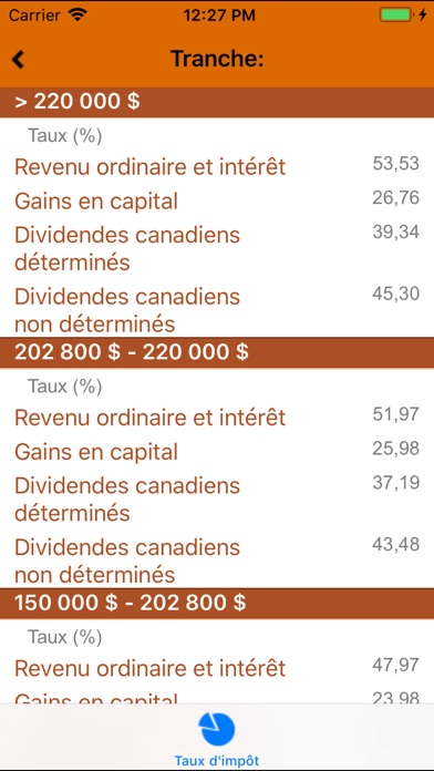 Taux d'Impôt screenshot 3