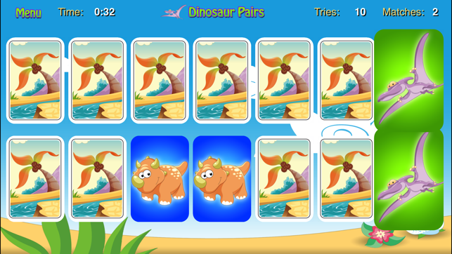 Dinosaur Pairs Card Match Game(圖4)-速報App