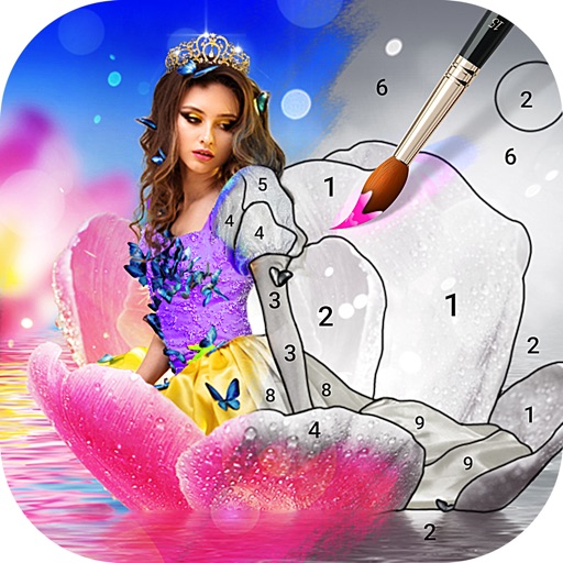 Princess Number Coloring by Dexati