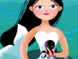 A package of mermaid stickers for iMessage: Meet Milla the Mermaid and her cute little mermaid friends