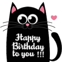 Cute Cat Birthday Stickers