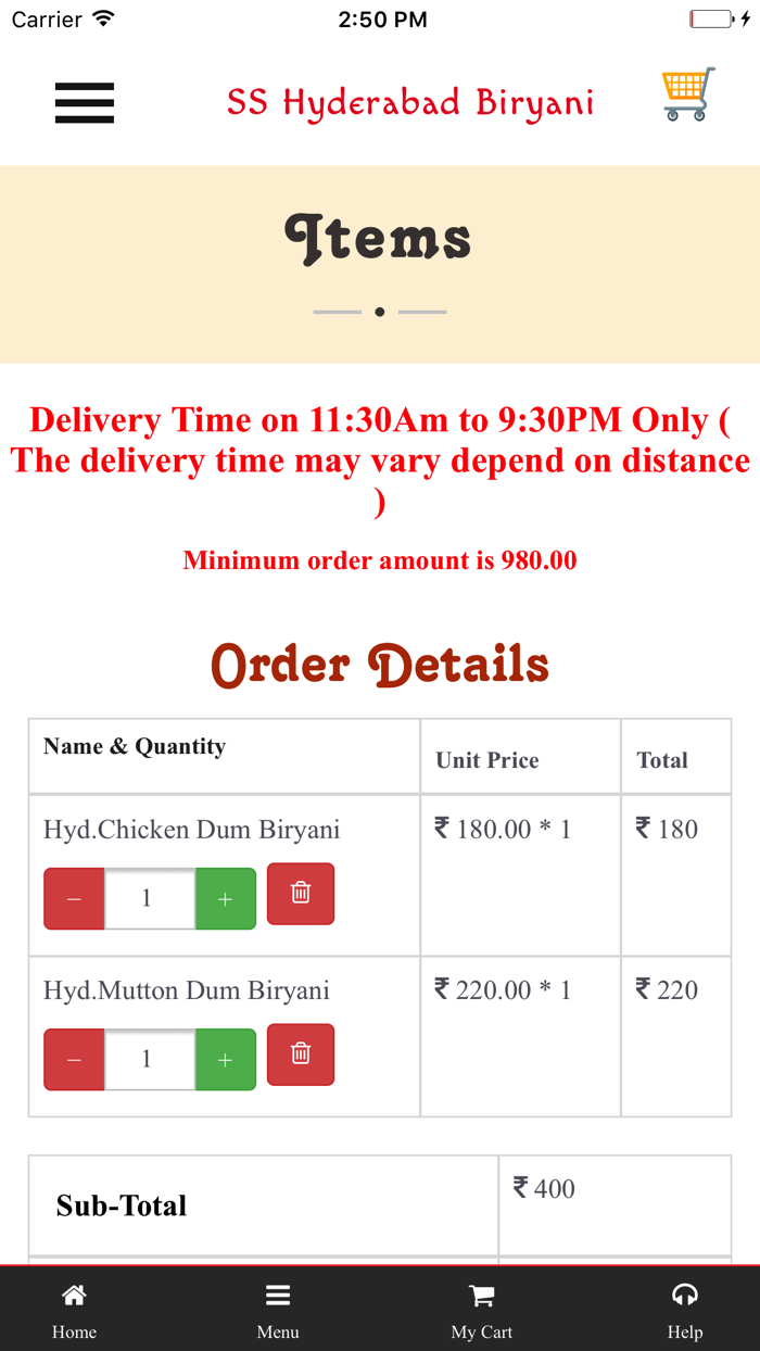 SS Hyderabad Biryani