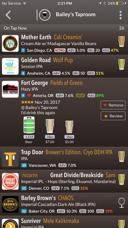 DigitalPour - Pocket Beer Menu