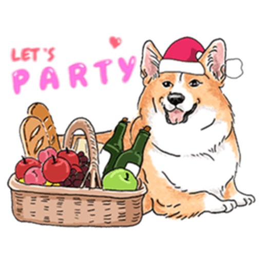 Cute Dogs in Christmas Sticker icon