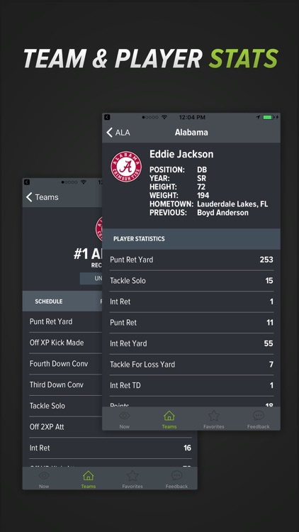 RapidRoster College Football Scores Schedule Stats